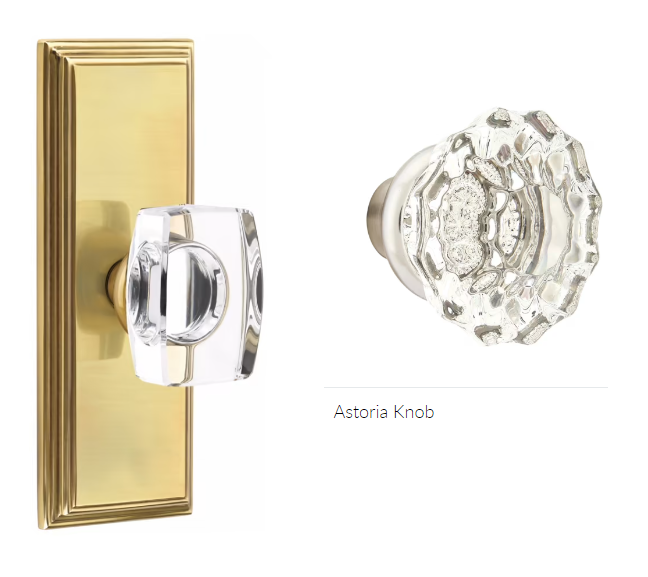 Emtek 8235AS Privacy , Wilshire Non-Keyed 7" , Astoria Crystal Knob - Parent