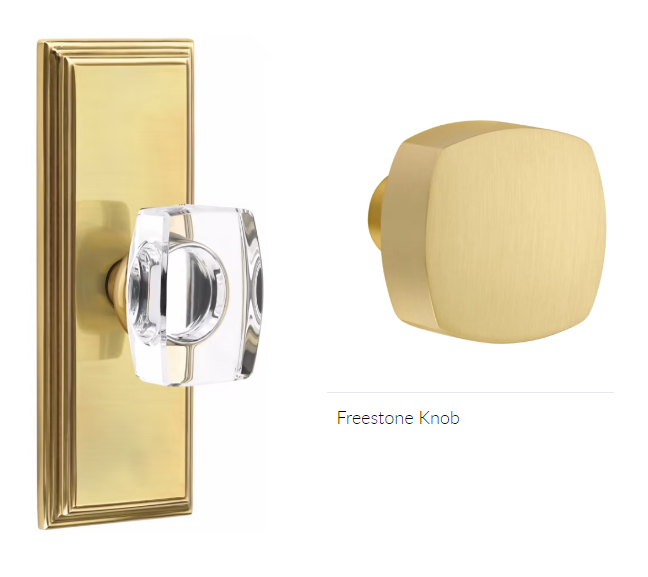 Emtek 8235FRK Privacy , Wilshire Non-Keyed 7" , Freestone Square Knob - Parent