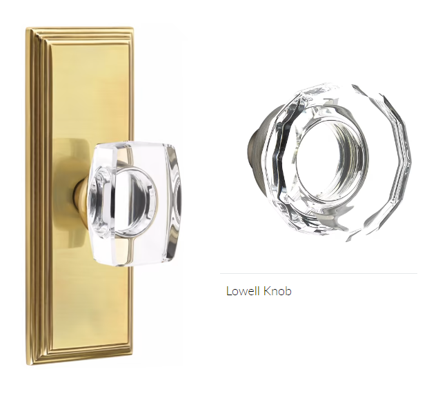 Emtek 8235LW Privacy , Wilshire Non-Keyed 7" , Lowell Crystal Knob - Parent