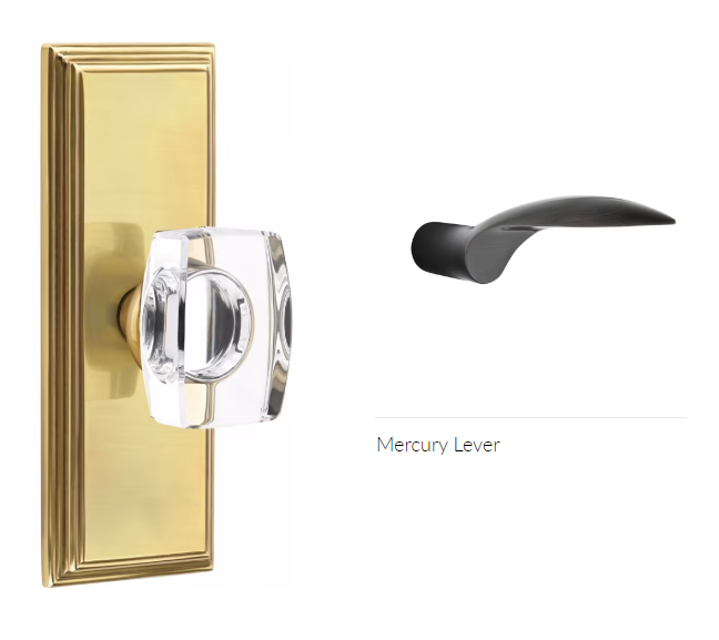 Emtek 8235MCRH Privacy , Wilshire Non-Keyed 7" , Mercury Lever , RH - Parent