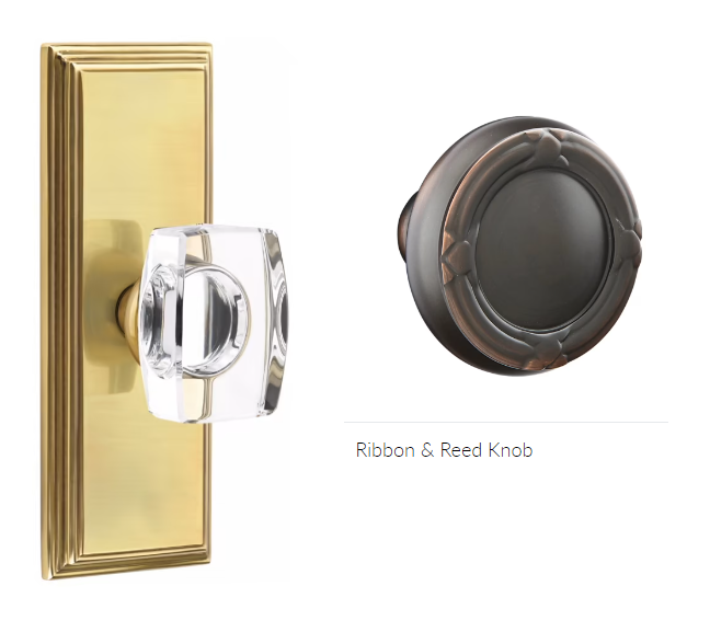 Emtek 8235RBK Privacy , Wilshire Non-Keyed 7" , Ribbon and Reed Knob - Parent