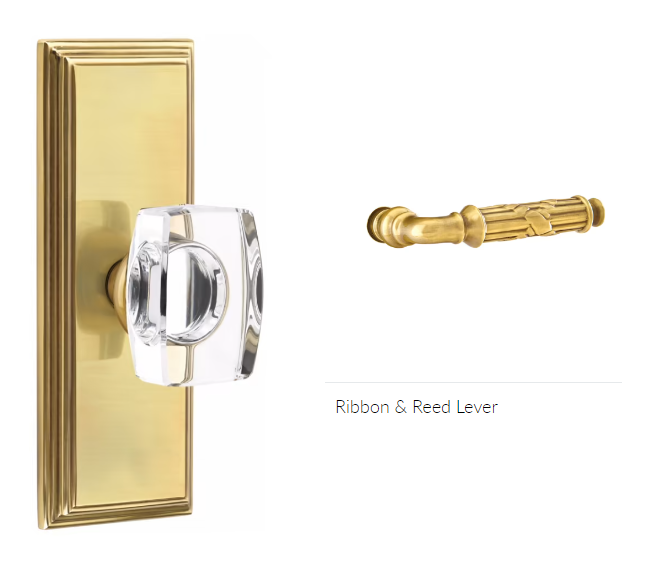 Emtek 8235RBLLH Privacy , Wilshire Non-Keyed 7" , Ribbon and Reed Lever , LH - Parent
