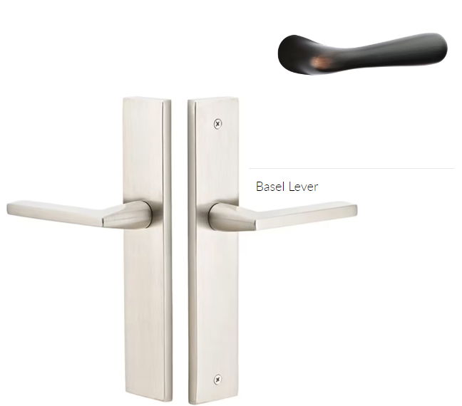 Emtek 8241BALH Thumbturn Privacy , Stretto , 10" Plate , Basel Lever , LH - Parent