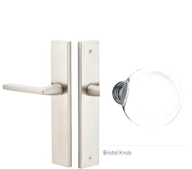 Emtek 8241BL Thumbturn Privacy , Stretto , 10" Plate , Bristol Glass Knob - Parent