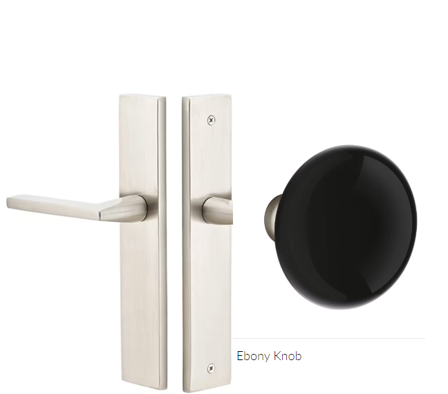 Emtek 8241EB Thumbturn Privacy , Stretto , 10" Plate , Ebony Porcelain Knob - Parent