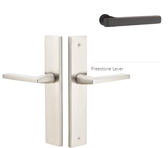 Emtek 8241FRLRH Thumbturn Privacy , Stretto , 10" Plate , Freestone Lever , RH - Parent
