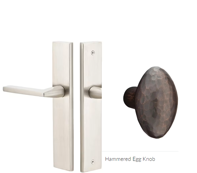Emtek 8241HE Thumbturn Privacy , Stretto , 10" Plate , Hammered Egg Knob - Parent