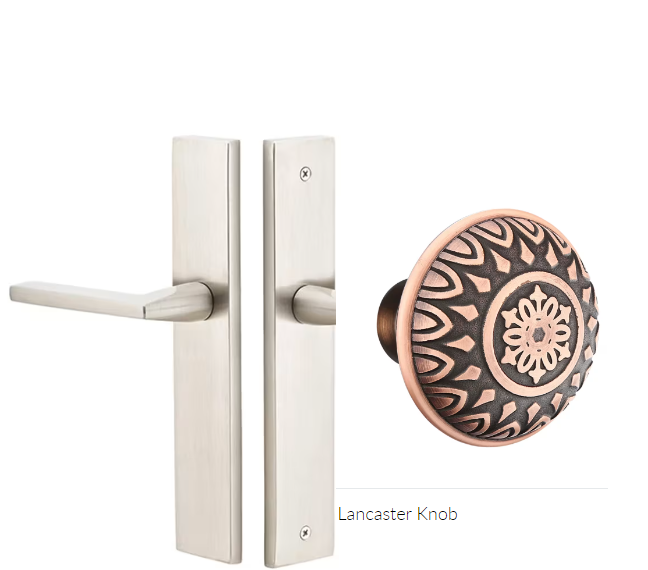 Emtek 8241LN Thumbturn Privacy , Stretto , 10" Plate , Lancaster Knob - Parent
