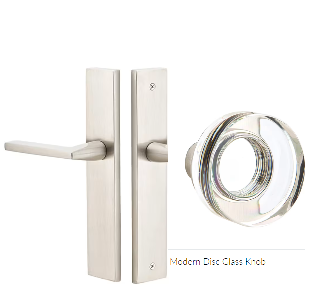 Emtek 8241MDC Thumbturn Privacy , Stretto , 10" Plate , Modern Disc Glass Knob - Parent