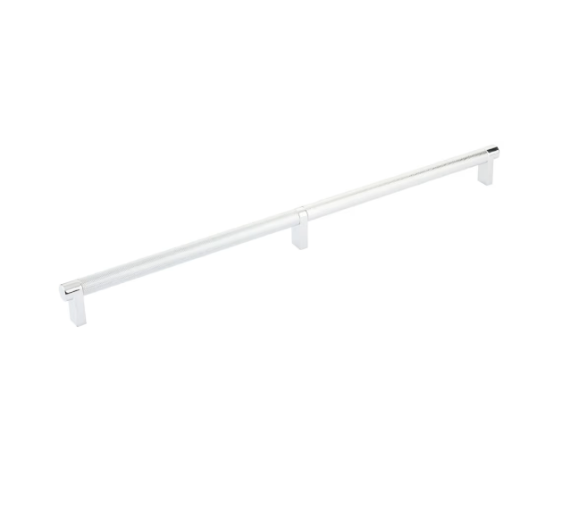 Emtek Select Cabinet Pull C-C , Rectangular Stem , Knurled Bar