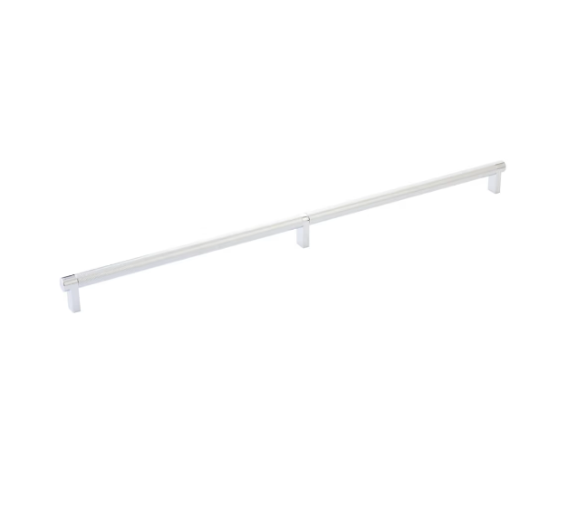 Emtek Select Cabinet Pull C-C , Rectangular Stem , Knurled Bar