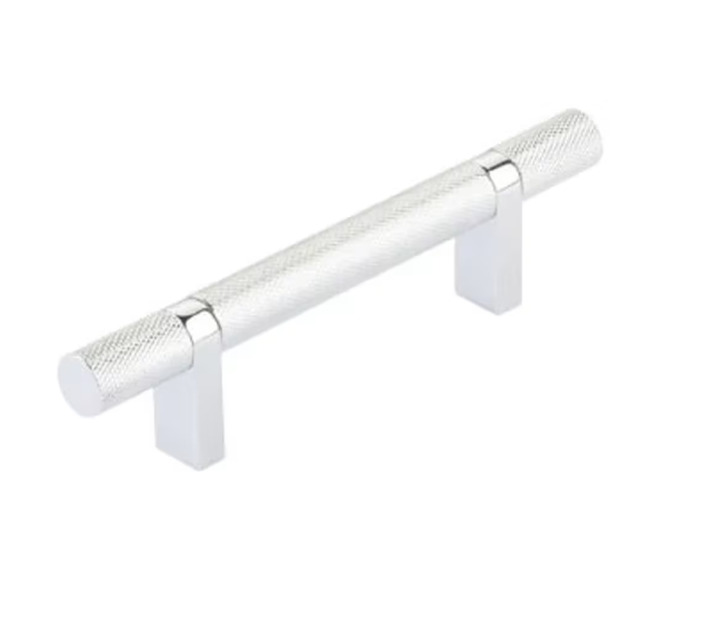 Emtek Select Cabinet Pull C-C , Rectangular Bar Stem , Knurled Bar - Parent