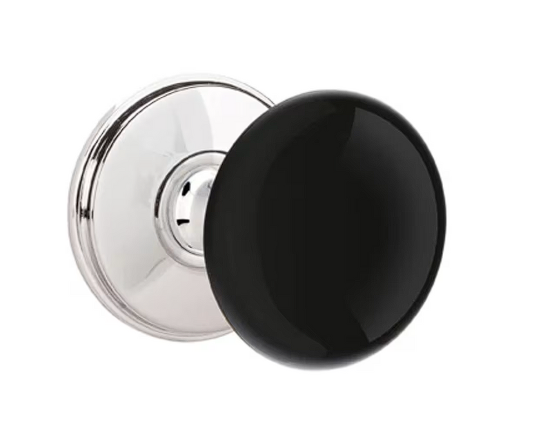 Emtek 8510EB Dummy , Watford Rosette , Ebony Porcelain Knob - Parent