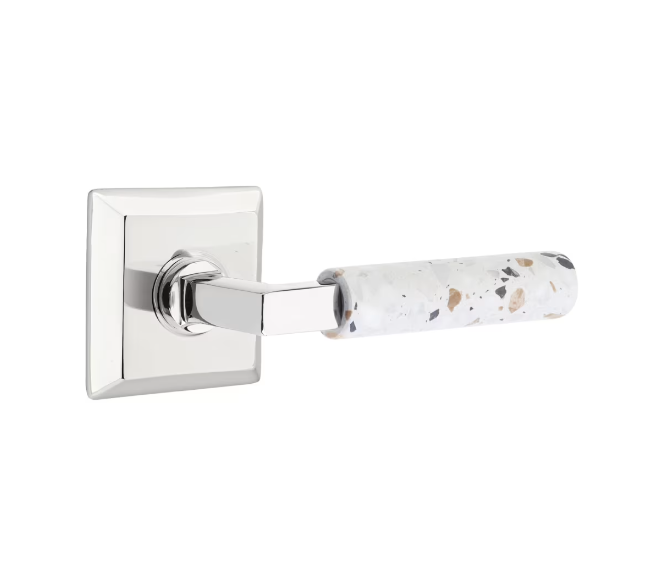 Emtek 8531.LSUS26.MRGN Select Dummy , Quincy Rosette , L-Square Stem , Green Marble Handle - Parent