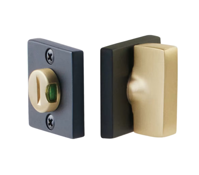 Emtek 8583.ARCUS14 Thumbturn Privacy Bolt with Color Indicator , Double Square Rosette , with Arched Thumbturn Lifetime - Parent