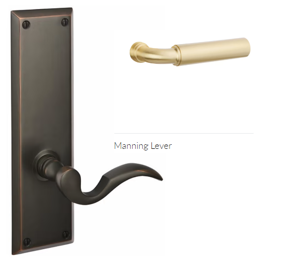Emtek F20333675ASLH Entryset , F20 , Hercules Smooth Full Length Mortise , 2-3/4" Backset , Astoria Glass Knob , LH - Parent