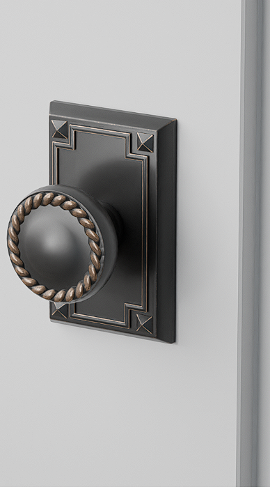 Emtek C5105RK Concealed , Passage , Arts and Crafts Rectangular Rosette , Rope Knob - Parent