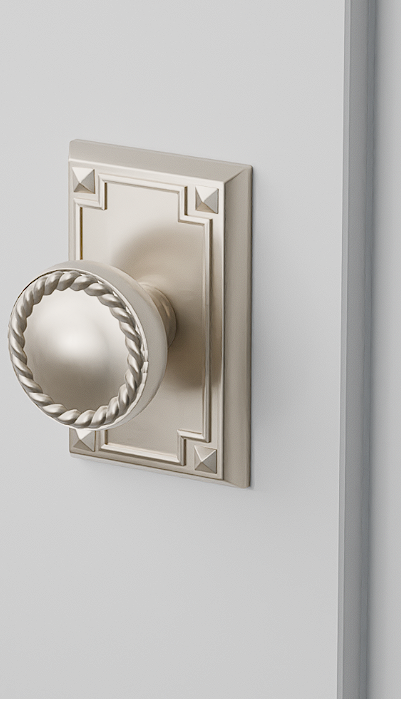 Emtek C5105RK Concealed , Passage , Arts and Crafts Rectangular Rosette , Rope Knob