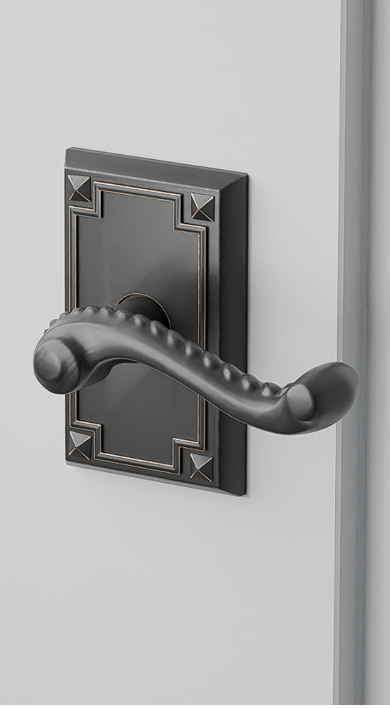 Emtek C5105RL Concealed , Passage , Arts and Crafts Rectangular Rosette , Rope Lever - Parent