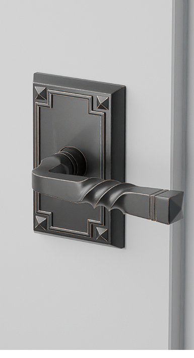 Emtek C5105SF Concealed , Passage , Arts and Crafts Rectangular Rosette , Santa Fe Lever - Parent