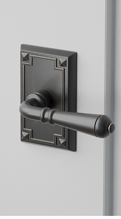 Emtek C5105T Concealed , Passage , Arts and Crafts Rectangular Rosette , Turino Lever - Parent