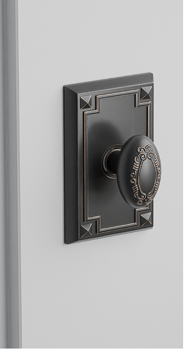 Emtek C5105V Concealed , Passage , Arts and Crafts Rectangular Rosette , Victoria Knob - Parent