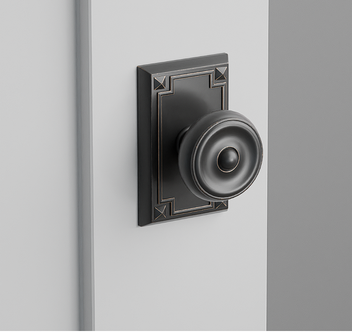 Emtek C5105W Concealed , Passage , Arts and Crafts Rectangular Rosette , Waverly Knob - Parent