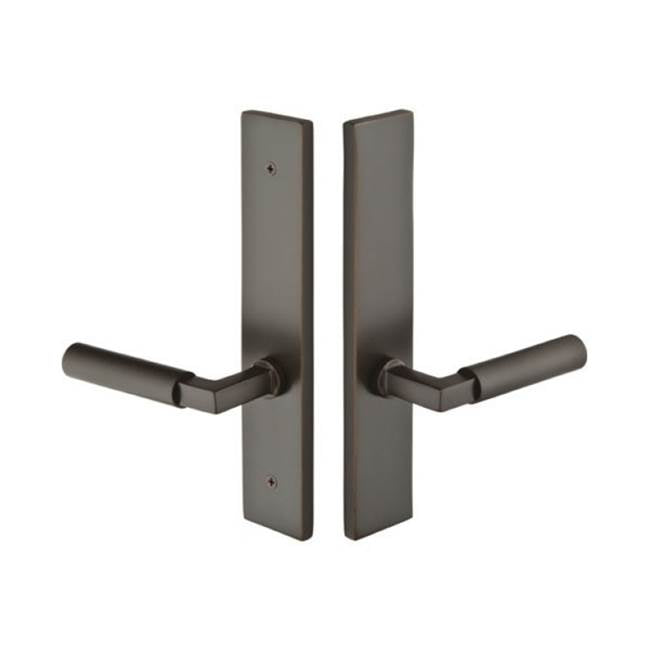 Emtek 12B4TLH Multi Point C2 , Non-Keyed Fixed Handle OS , Operating Handle IS , Modern Style , 2" x 10" , Turino Lever , LH - Parent