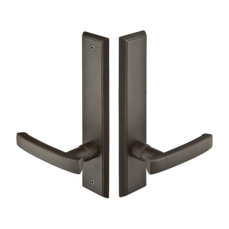 Emtek 1364CRRH Multi Point C3 , Non-Keyed Fixed Handle OS , Operating Handle IS , Rectangular Style , 2" x 10" , Cimarron Lever , RH - Parent