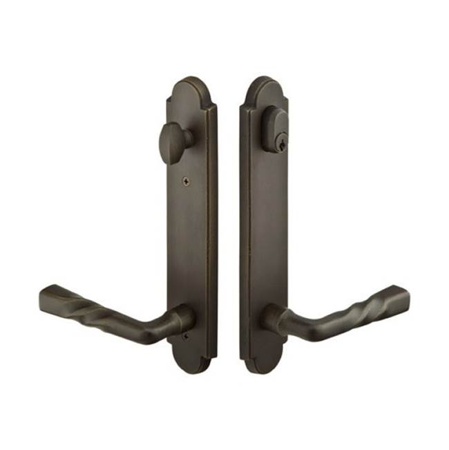 Emtek 1721TTRH Multi Point C7 , Keyed with American Cyl , Arched Style , 2" x 10" , Teton Lever , RH - Parent