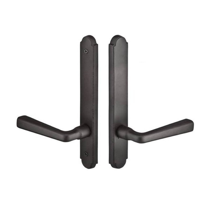 Emtek 1813LRLH MultiPointC8 , Non-Keyed AmericanT-turnIS , Arched Style , 1-1/2"x11" , Lariat Lever , LH - Parent