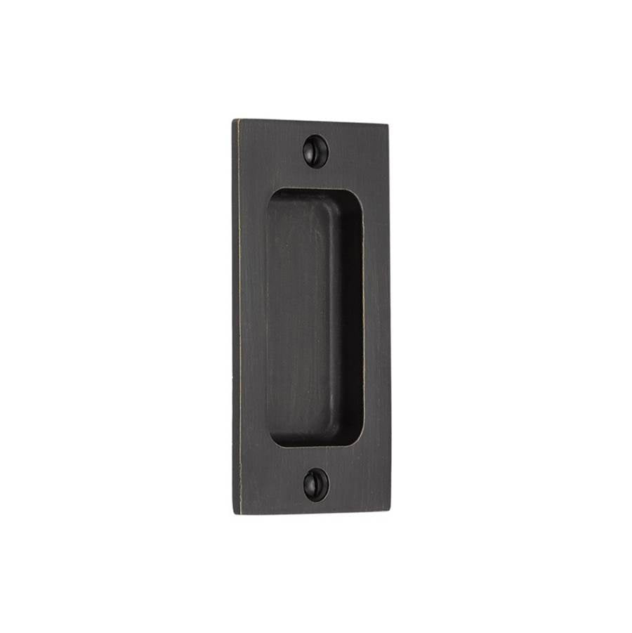 Emtek 220404 Sandcast Bronze Rectangular Flush Pulls-4"