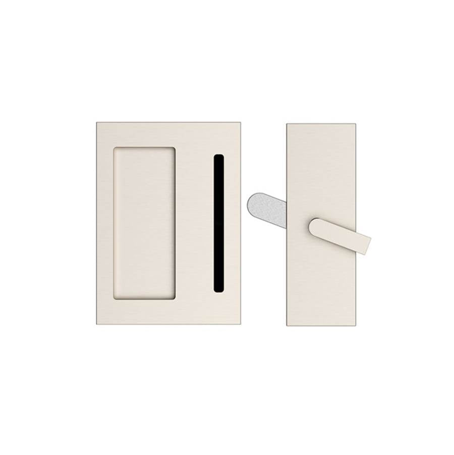 Emtek 222202 Modern Rectangular Barn Door Privacy Lock and Flush Pull with Integrated Strike - Parent