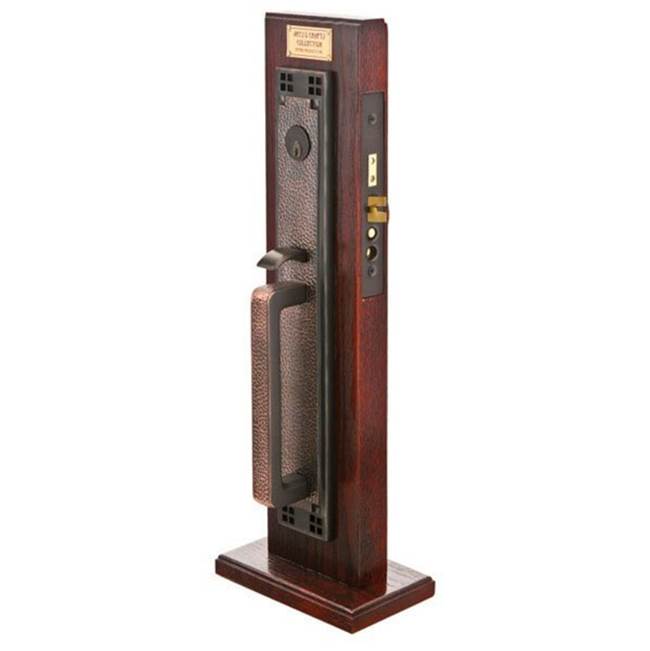 Emtek F13334950ASRH Entryset , F13 , Craftsman Full Length Mortise , 2-1/2 Backset , Astoria Clear Knob , RH - Parent