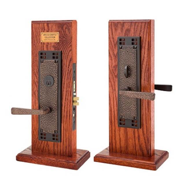 Emtek F20350850ACLH Lever x Lever Entryset , F20 , Craftsman Mortise , 2-1/2 Backset , Arts and Crafts Lever , LH - Parent