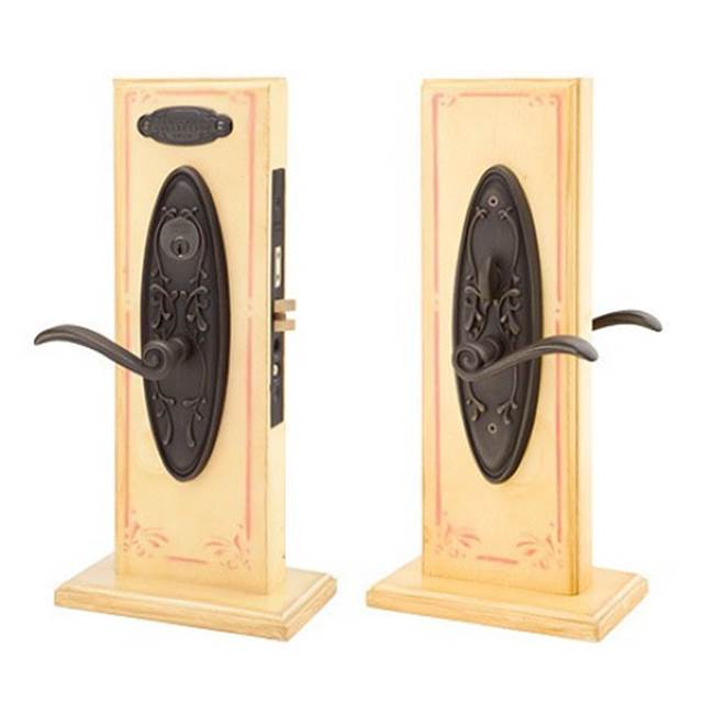 Emtek F20353150MDIRH Lever x Lever Entryset , F20 , Da Vinci Mortise , 2-1/2 Backset , Medici Lever , RH - Parent