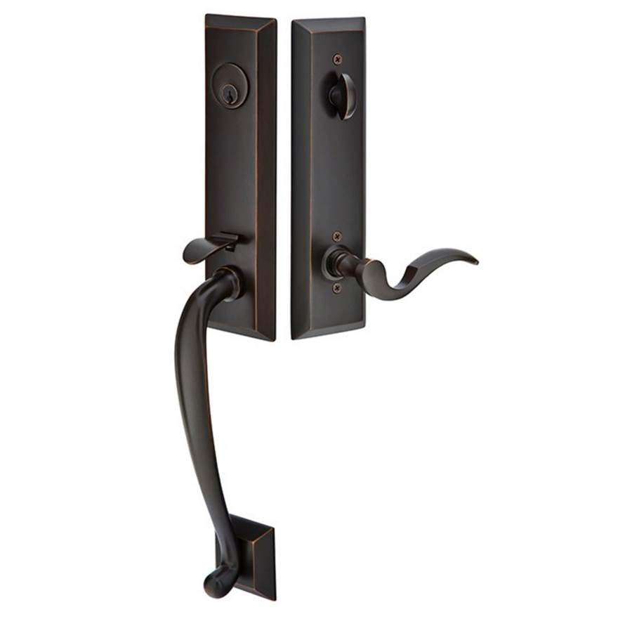 Emtek 4414CLH Single Cyl , Adams Tub Entry , Cortina Lever , LH