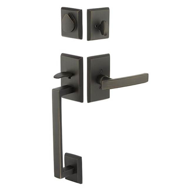 Emtek 452421LRRH Double Cyl , Rustic Modern Rectangular Sectional Tub Entry , Lariat Lever , RH - Parent