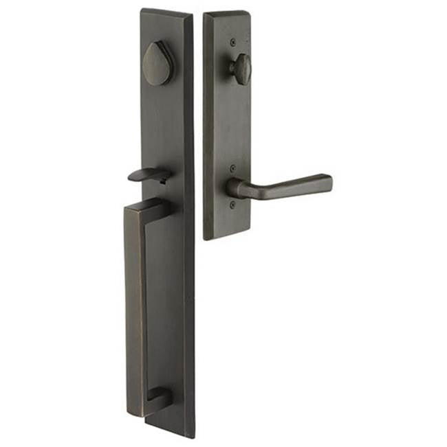 Emtek 452623MDC Double Cyl , Rustic Modern Rectangular Full Length Tub Entry , Modern Disc Knob - Parent