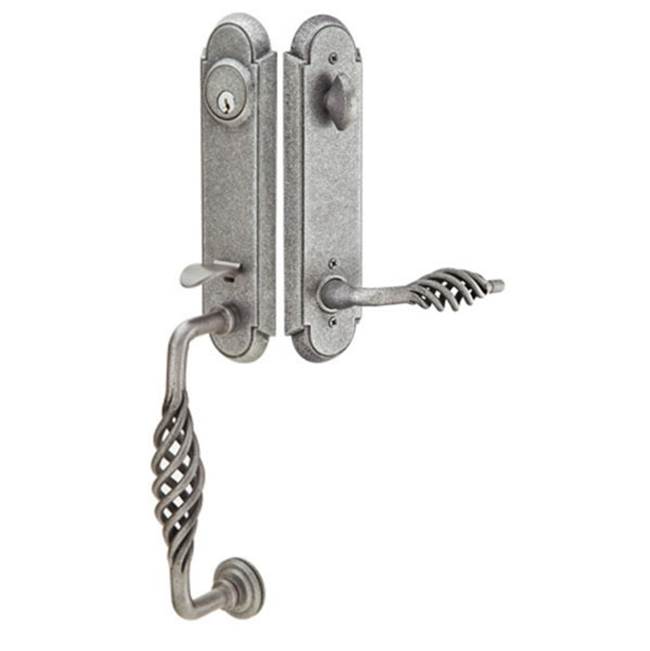 Emtek 461111SCRH Single Cyl , Monolithic with Lafayette Grip Tub Entry , San Carlos Lever , RH - Parent