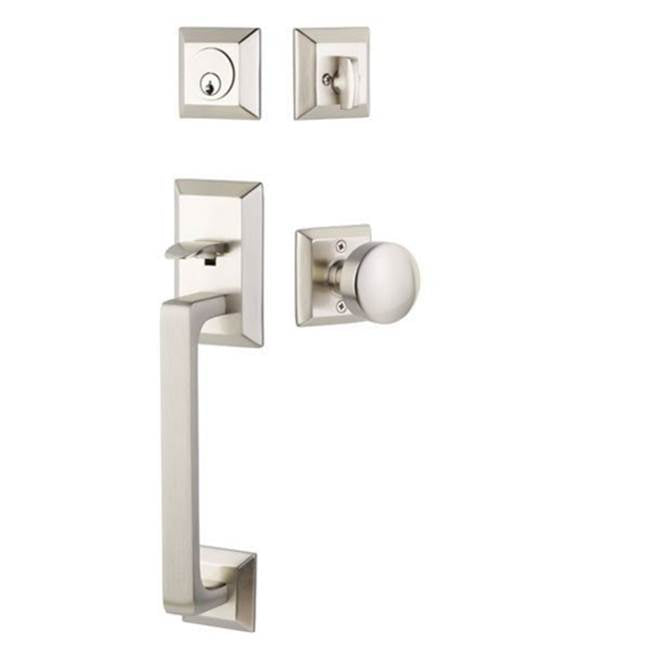 Emtek 4706LW Dummy , Transitional Heritage Sectional Tub , Lowell Crystal Knob