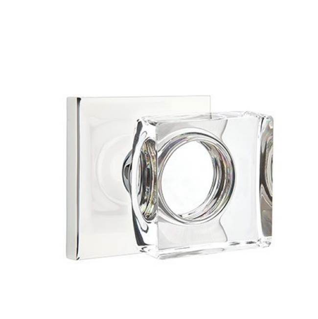 Emtek 5051MSC Dummy , Neos Rosette , Modern Square Crystal Knob
