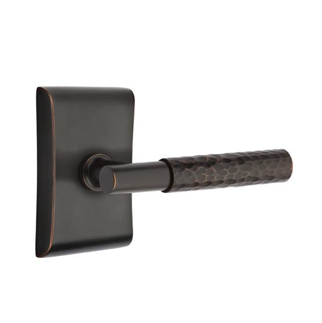 Emtek C5112.TA.HA Concealed Fastener , Passage , Modern Rectangular Rosette , T-Bar Stem , Hammered Handle - Parent