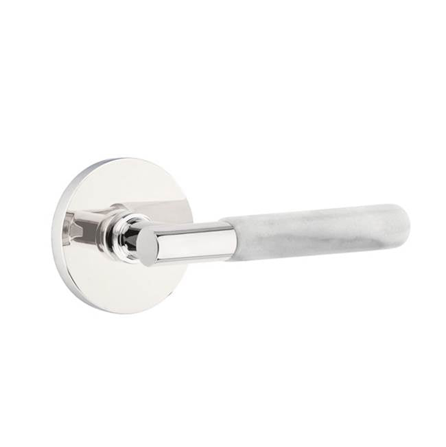 Emtek 5209.TA.MRWH.LH Privacy , Disc Rosette , T-Bar Stem , White Marble Handle , LH - Parent