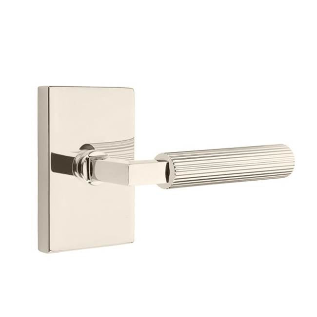 Emtek C5212.LS.SK Concealed Fastener , Privacy , Modern Rectangular Rosette , L-Square Stem , Straight Knurled Handle - Parent