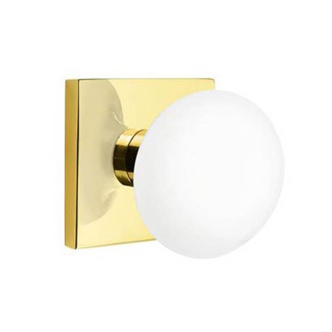 Emtek C5326IW Concealed Fastener Privacy , Urban Modern Rosette , Ice White Porcelain Knob - Parent