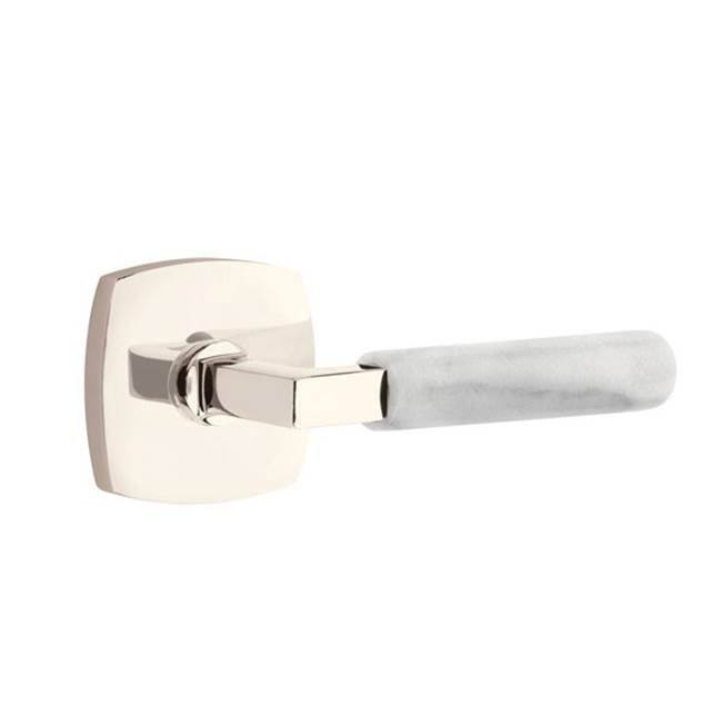 Emtek 5316.LS.MRWH.LH Passage , Urban Modern Rosette , L-Square Stem , White Marble Handle , LH - Parent