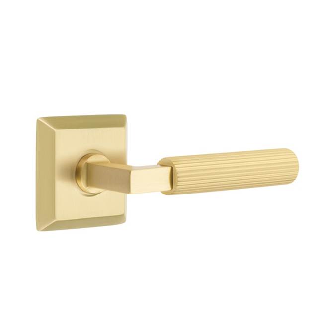 Emtek 8131.LS.SK.RH Passage , Quincy Rosette , L-Square Stem , Straight Knurled Handle RH - Parent