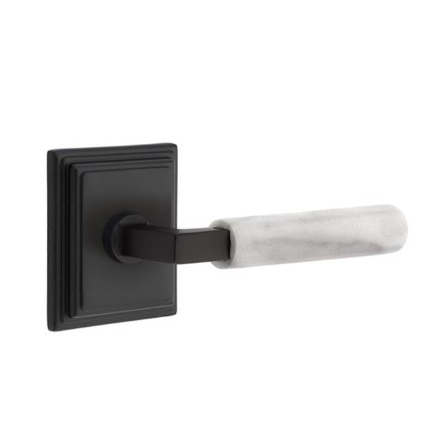 Emtek 8161.LS.MRWH.LH Passage , Wilshire Rosette , L-Square Stem , White Marble Handle , LH - Parent