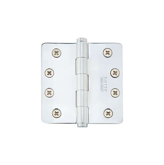 Emtek 96124 9600 Brass Hinge , SD , 1/4"RdCr , 4x4"